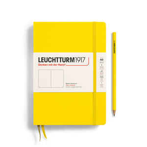 Leuchtturm1917 Classic Notebook – A5 Hardcover in yellow with pencil, blank table of contents, durable cover, FSC-certified paper.