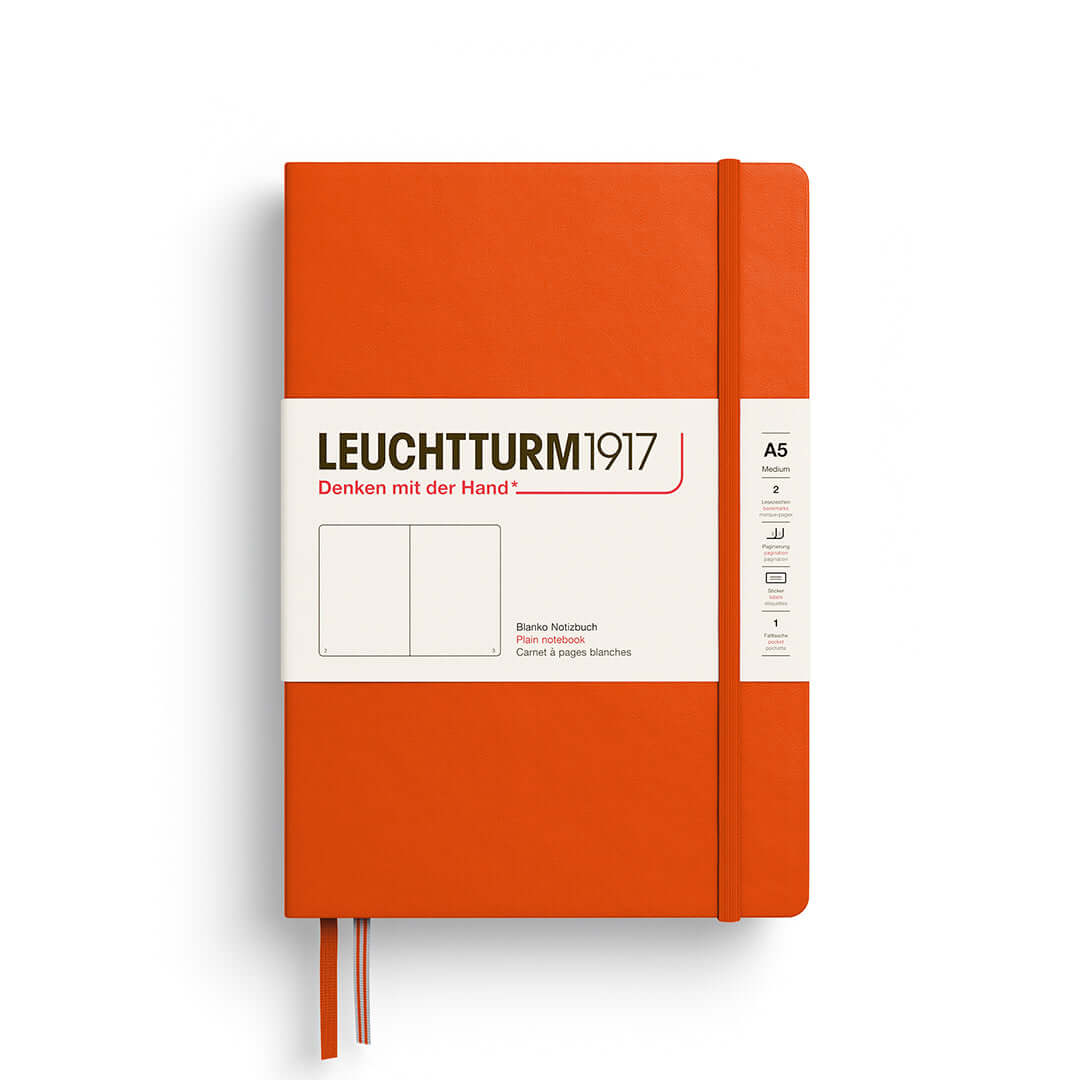 Leuchtturm1917 Notebook A5 Hardcover – 2026 Colours, Plain / Dotted / Lined / Squared in vibrant orange