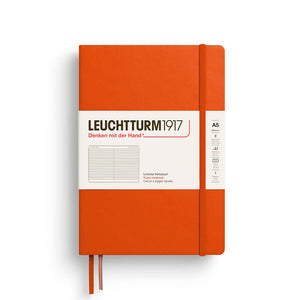 Leuchtturm1917 Notebook A5 Hardcover – 2026 Colours, Plain, front view, orange cover.