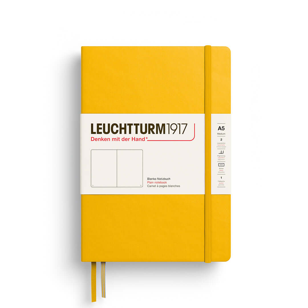 Leuchtturm1917 Notebook A5 Hardcover – 2026 Colours, Plain / Dotted / Lined / Squared in vibrant yellow cover