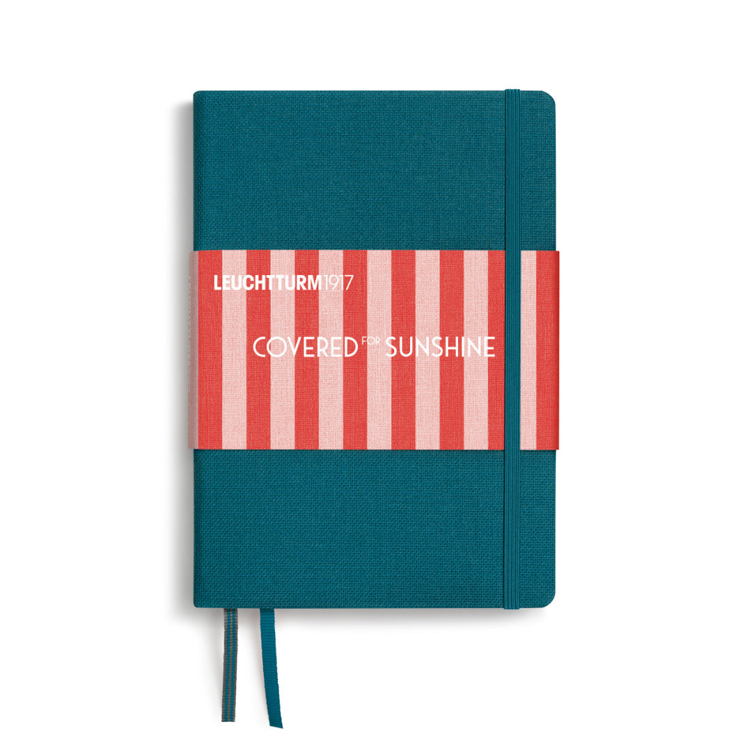 LEUCHTTURM1917 Covered for Sunshine A5 notebook in Atlantic, linen hardcover dotted