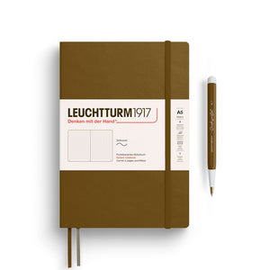 Leuchtturm A5 Softcover Notebook – Thinking Ahead Collection in brown with matching pen