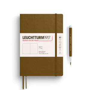 Leuchtturm A5 Softcover Notebook – Thinking Ahead Collection with pen, lightweight and durable for daily notes and planning.