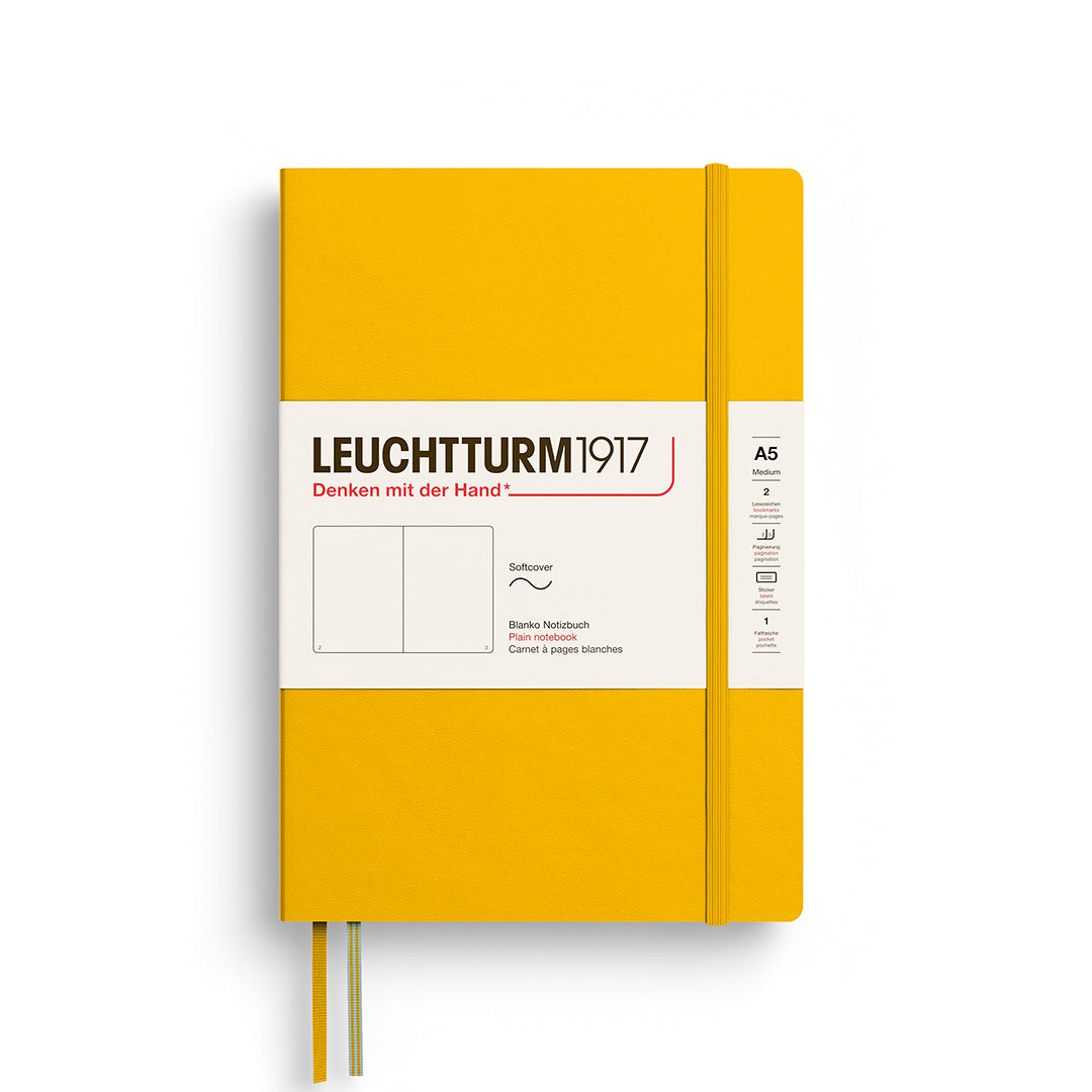 Leuchtturm1917 Notebook A5 Softback – 2026 Colours in sunflower yellow with softcover, ideal for writing and creative work.