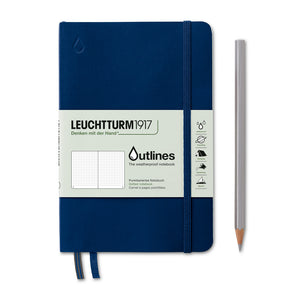 Leuchtturm1917 Outlines Weatherproof Notebook – B6+ Dotted with durable water-repellent cover and pencil, ideal for outdoor use.