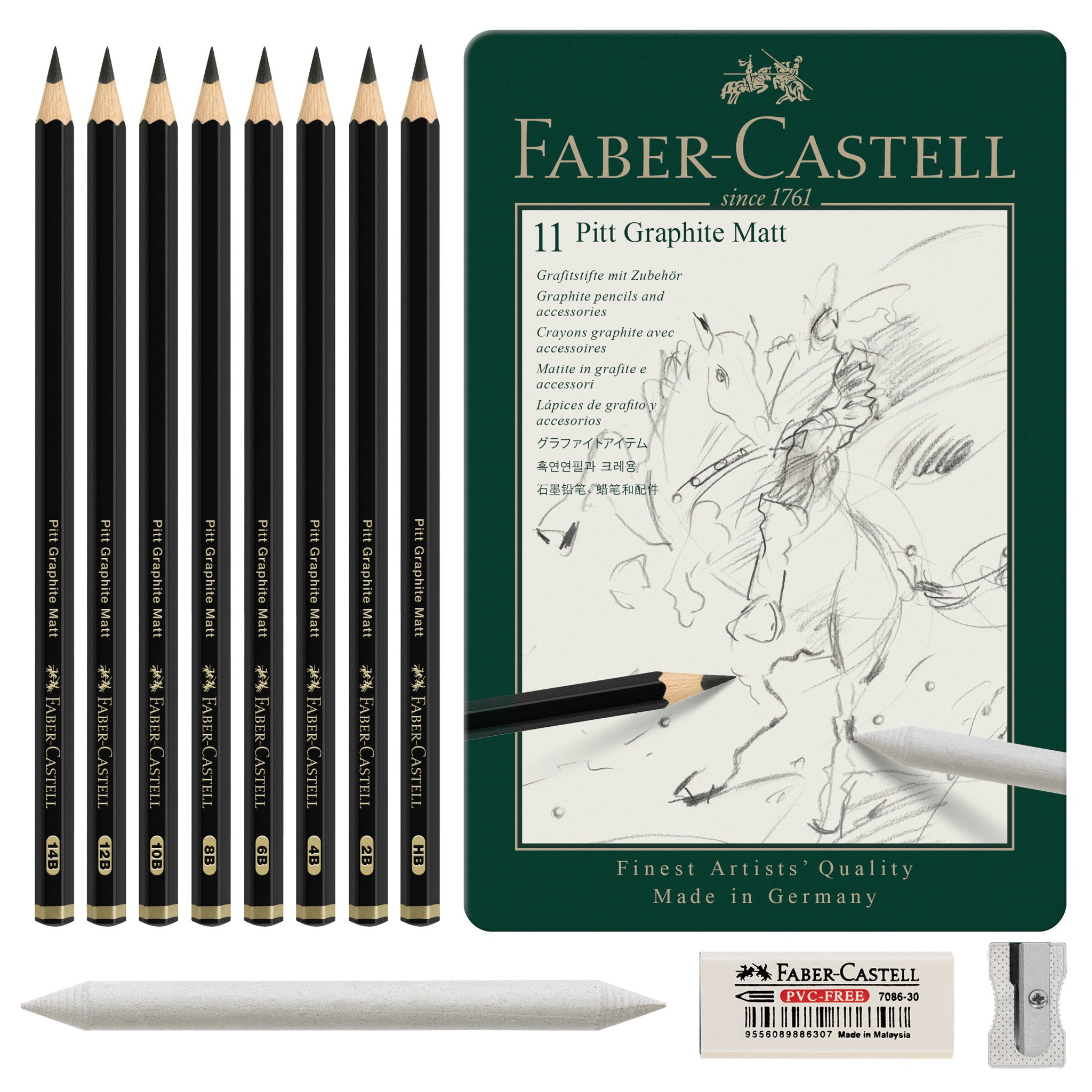 Faber-Castell Pitt Graphite Matt Tin 11 Pieces