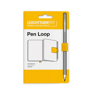 Leuchtturm1917 Pen Loop – 2026 Colours in Sunflower shade attached to a notebook, showcasing its stylish and functional design.
