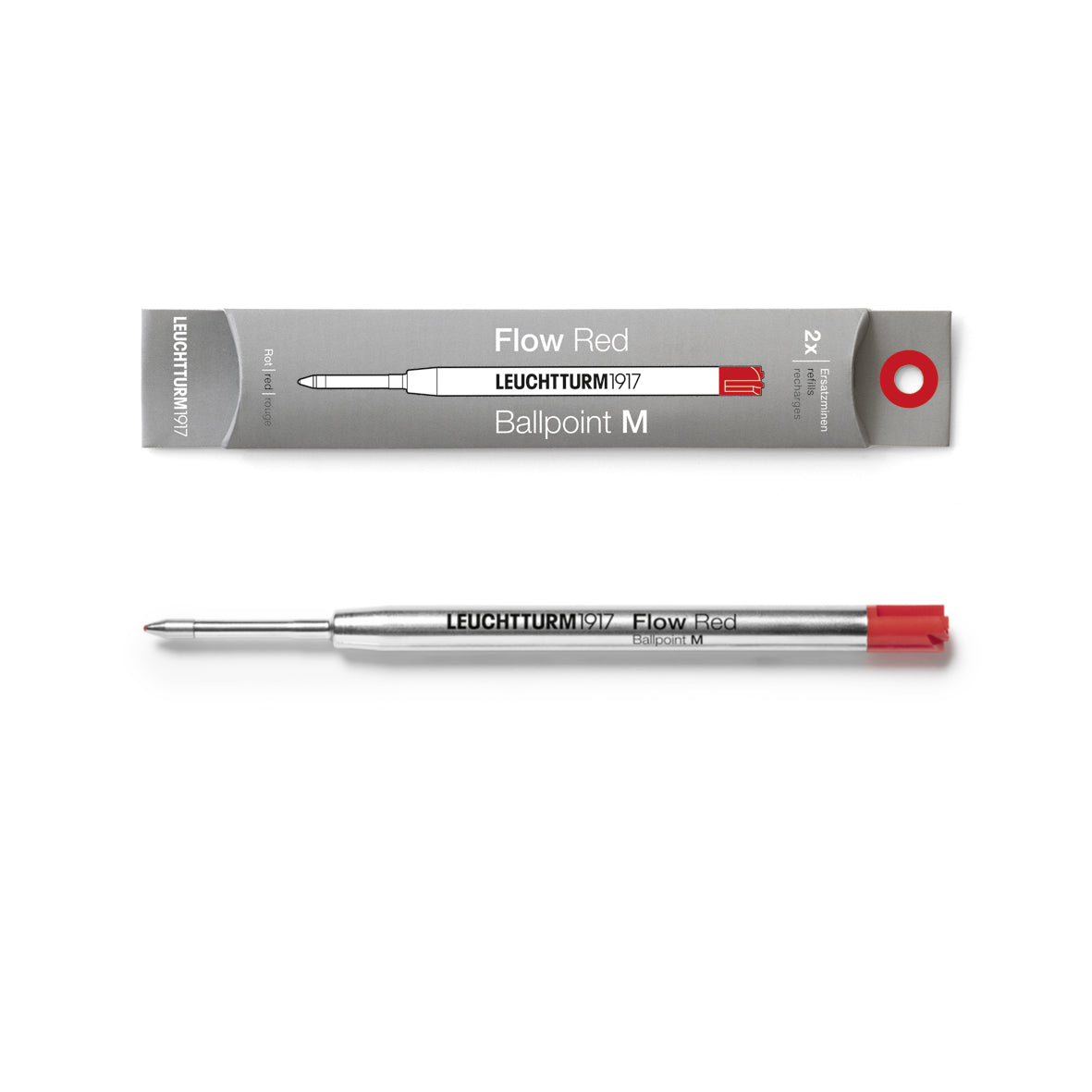 Refill for Drehgriffel Nr. 1 – Ballpoint Medium Nib (Pack of 2) in red packaging.