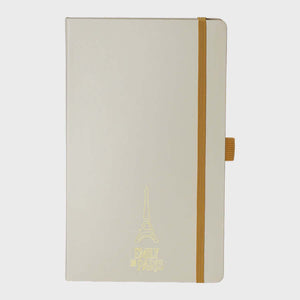 Sheaffer Emily in Paris Medium Notebook – Beige (90gsm, Ink Friendly, Eiffel Emboss) with embossed Eiffel Tower cover.