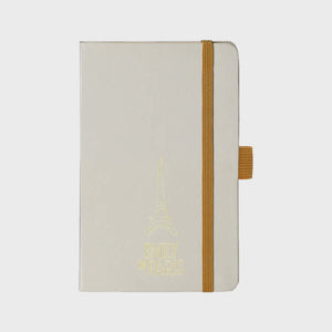 Sheaffer Emily in Paris Small Notebook – Beige (90gsm, Ink Friendly, Eiffel Emboss) with embossed Eiffel Tower design on cover