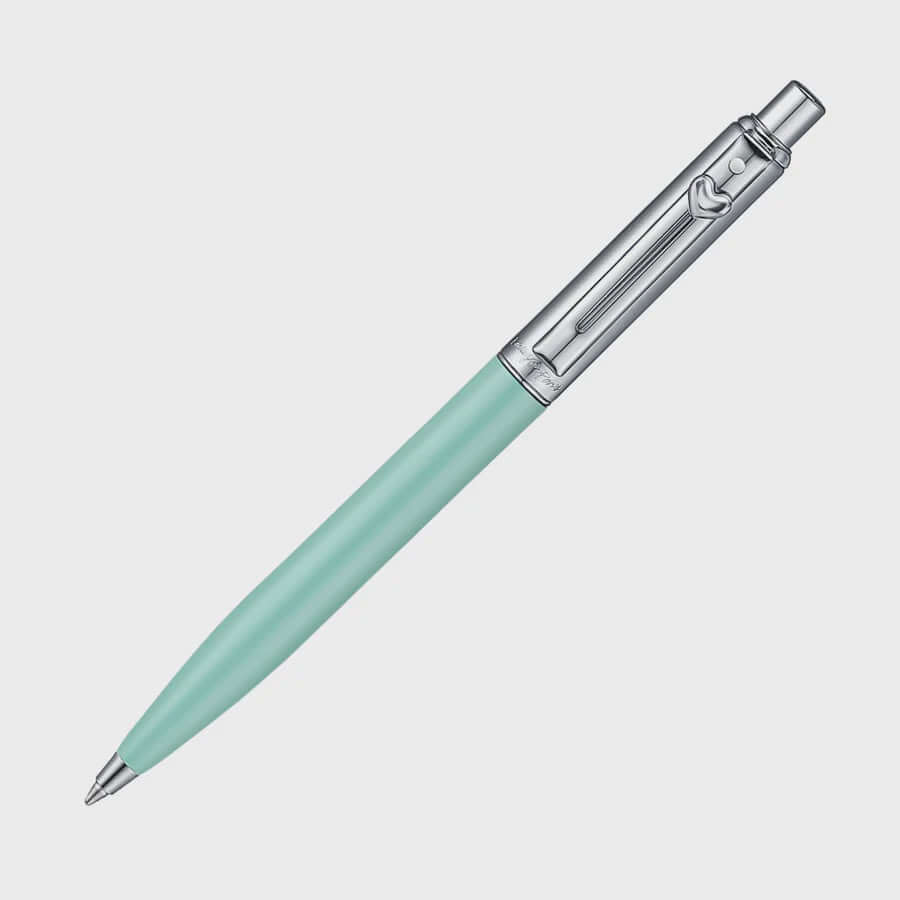 Sheaffer Sentinel 321 Emily in Paris Green Matte Ballpoint Pen – Heart Clip with chrome-plated trims, ideal for writing and gifting.
