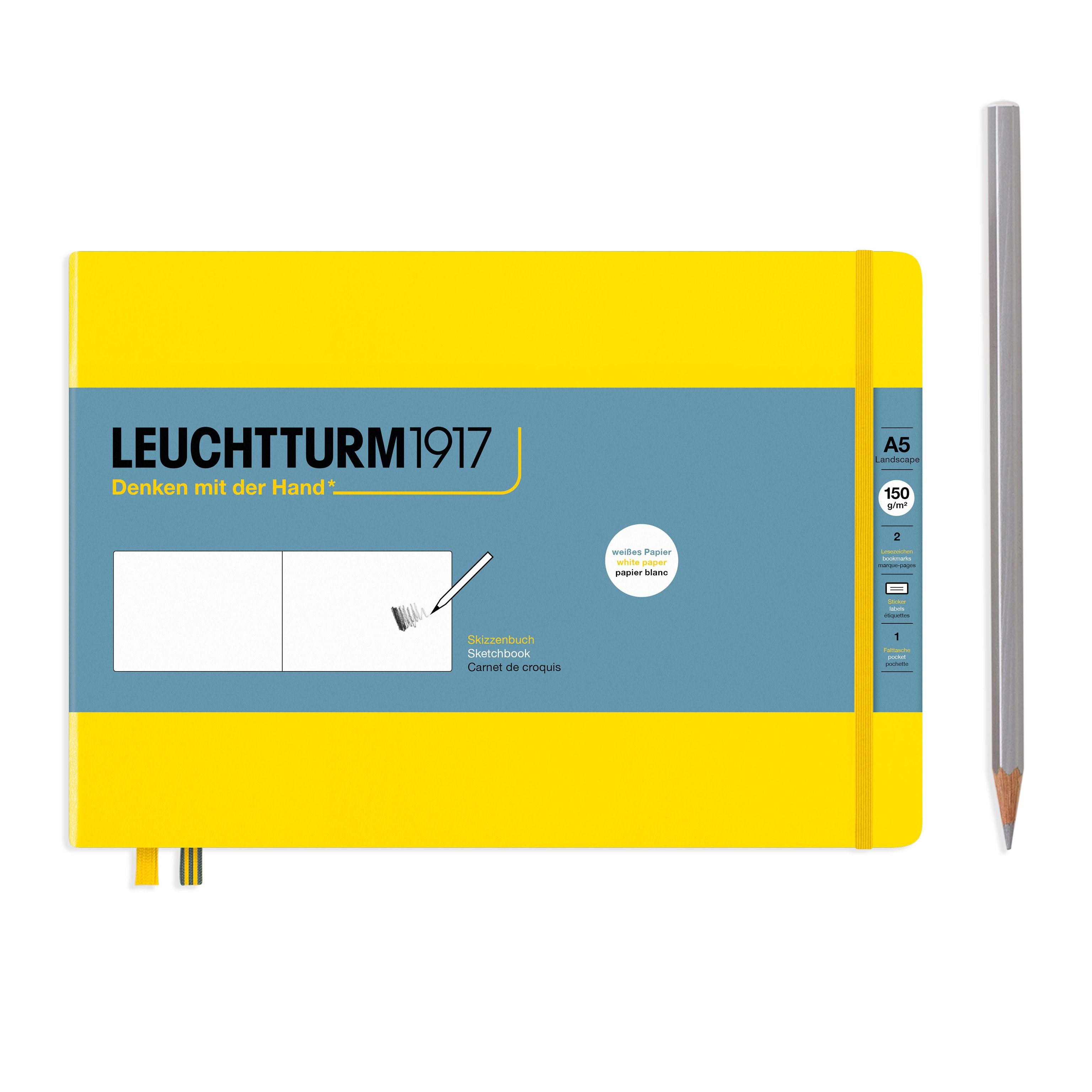 Leuchtturm1917 Artist Sketchbooks – 150gsm Paper with a pencil, ideal for vibrant colors and crisp outlines on 150 g/m² paper.