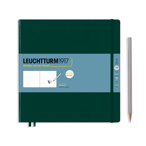 Leuchtturm1917 Artist Sketchbooks – 150gsm Paper with green cover and pencil, ideal for drawing with various mediums.