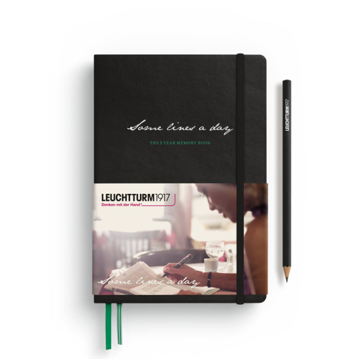 Leuchtturm1917 5 Year Memory Book – Some Lines A Day A5 with pencil on table
