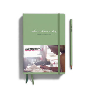 Leuchtturm1917 5 Year Memory Book – Some Lines A Day A5 with pencil and green cover