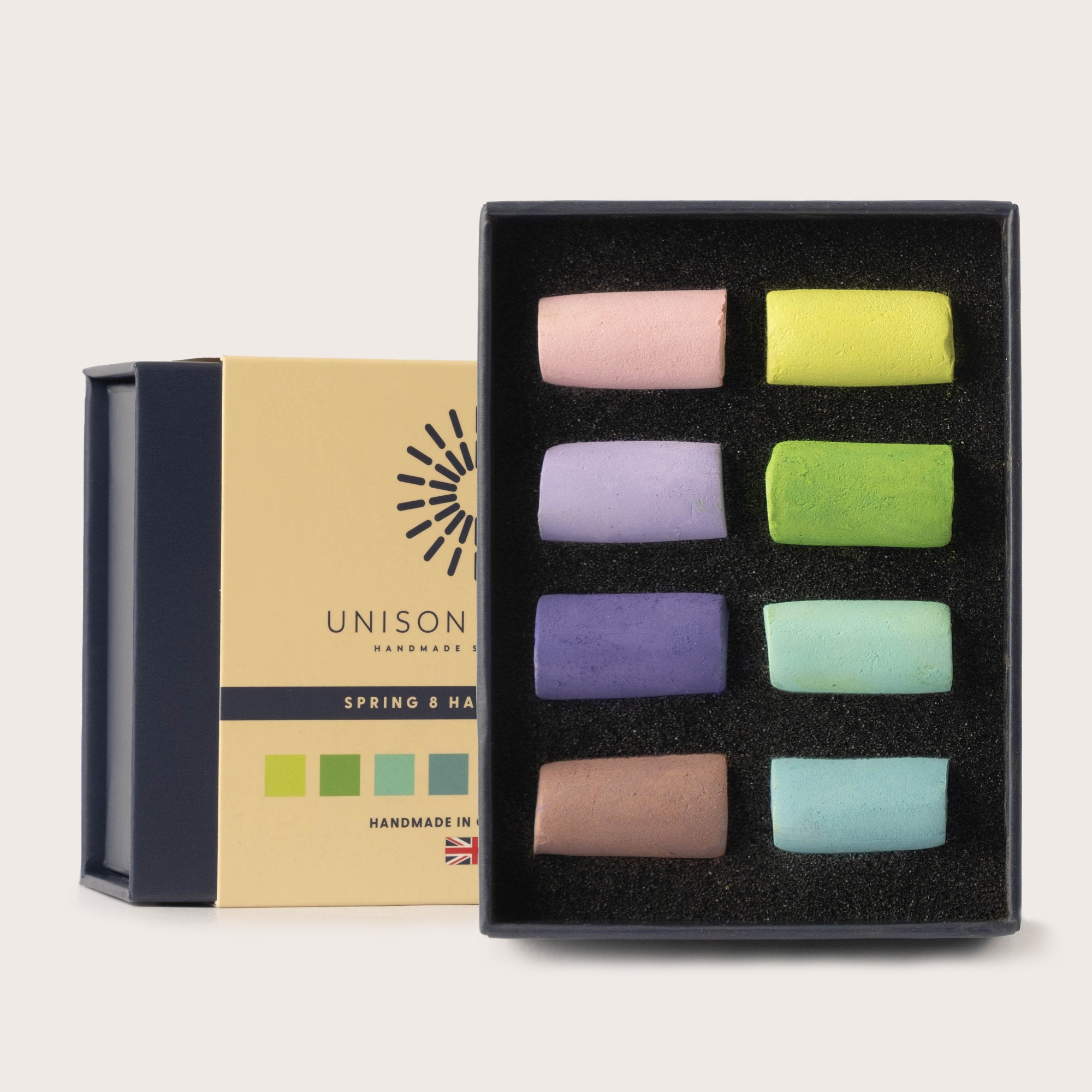 Spring 8 Half Stick Soft Pastel Set by Unison Colour - 2026 packaging