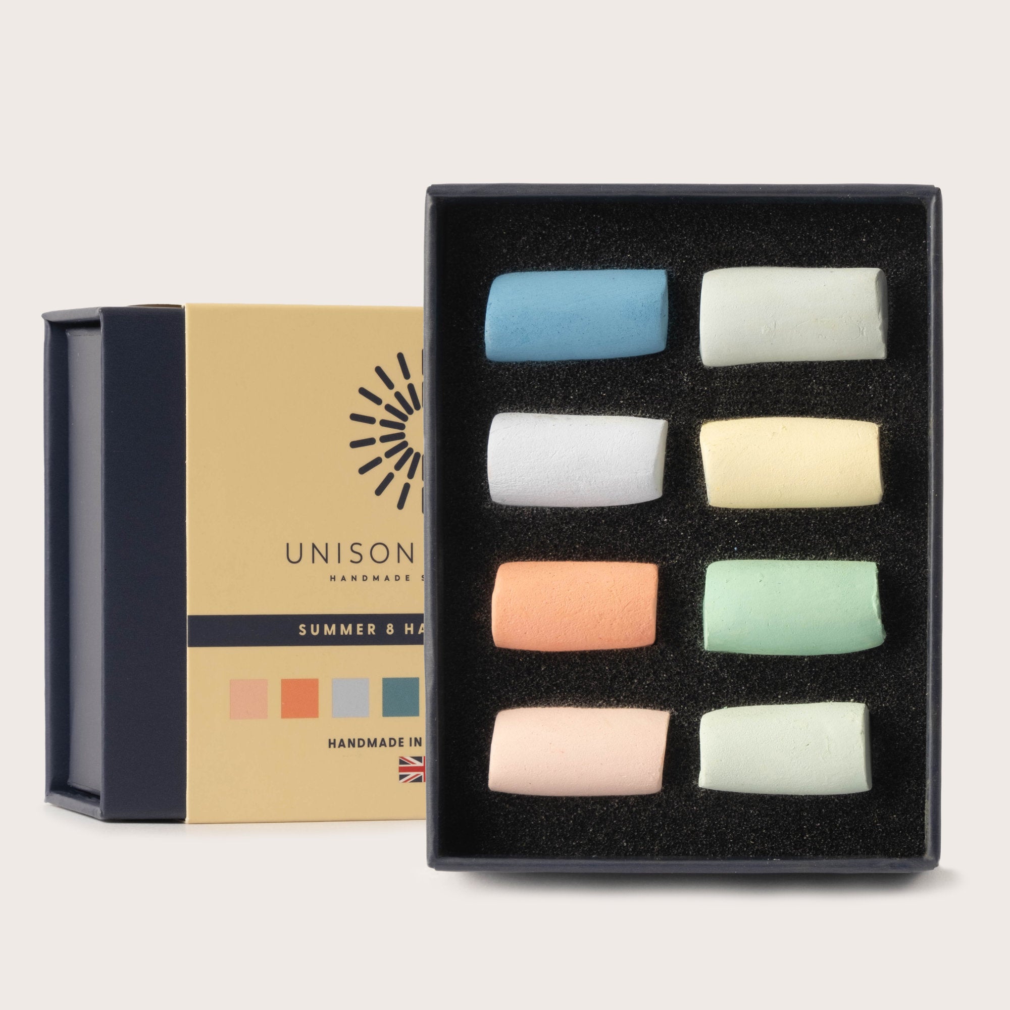Summer 8 Half Stick Soft Pastel Set by Unison Colour - 2026 packaging