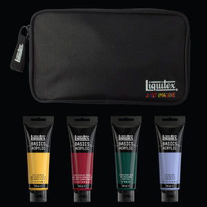 Liquitex Basics Gem Theory Acrylic Set – set contents with zip pouch