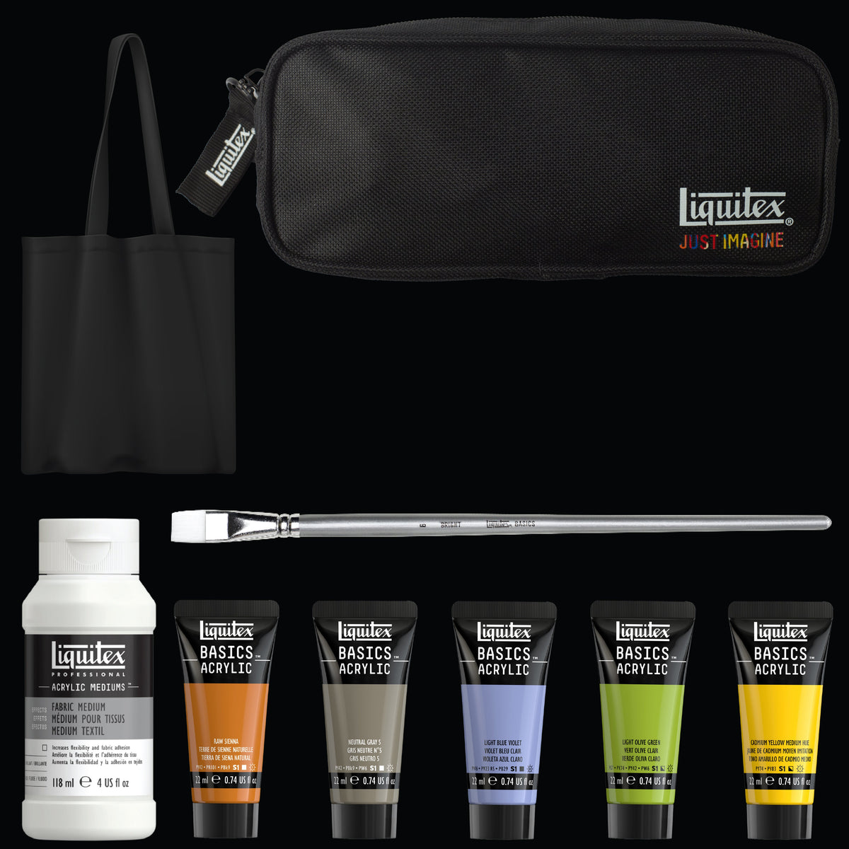 Liquitex Fabric Painting Set – set contents