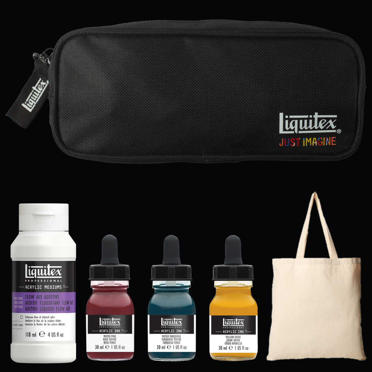 Liquitex Fabric Staining Set – set contents