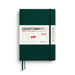 Leuchtturm1917 Weekly Planner 2027 - A5 Medium Hardcover - Forest Green