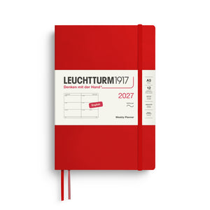 Leuchtturm1917 Weekly Planner 2027 - A5 Medium Softcover - Cherry