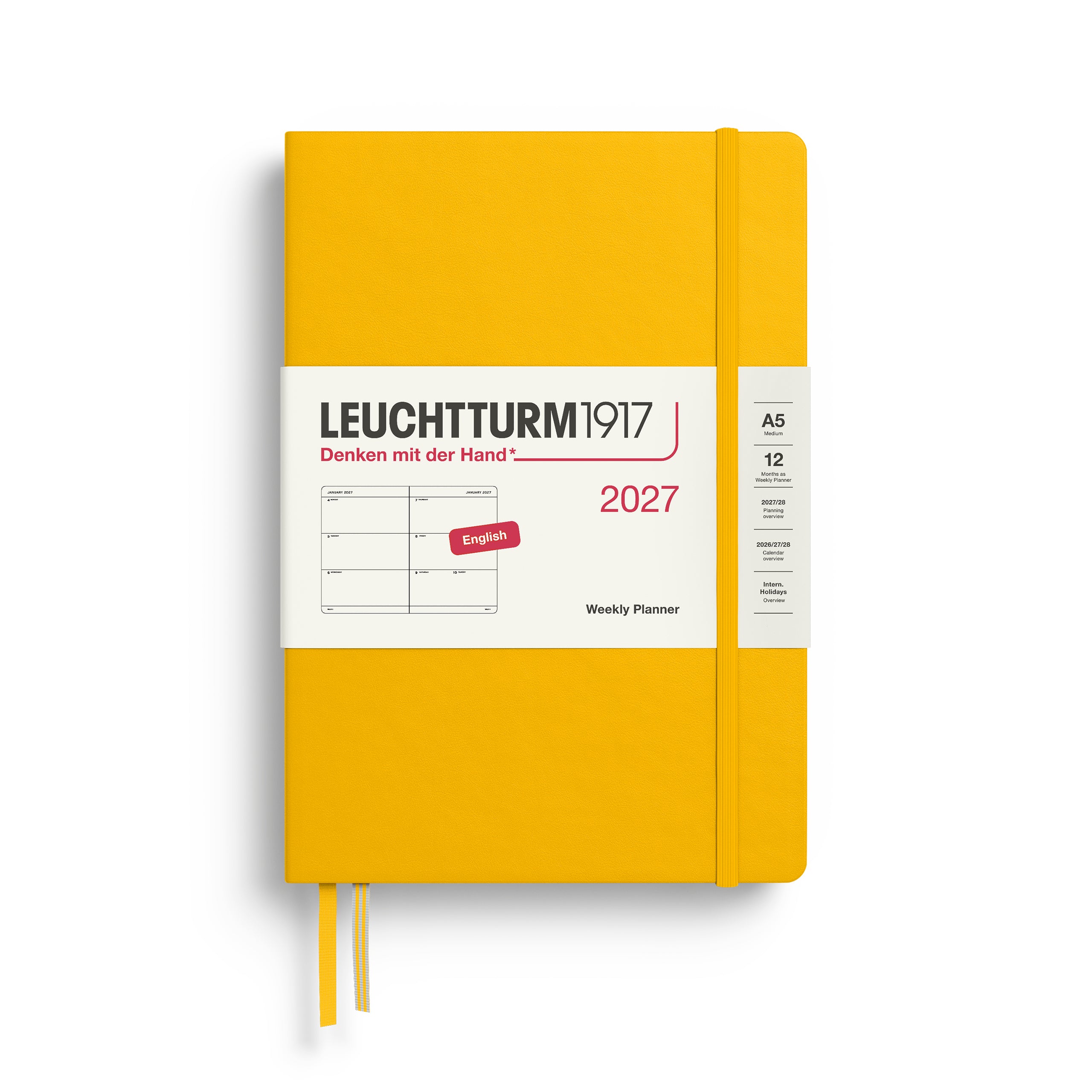 Leuchtturm1917 Weekly Planner 2027 - A5 Medium Hardcover - Sunflower