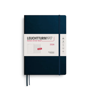Leuchtturm1917 Weekly Planner & Notebook B5 2026 – Ruled, featuring structured weekly planning and ruled pages, ideal for organizing 2026.