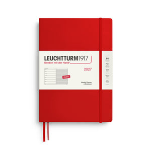 Leuchtturm1917 Weekly Planner & Notebook 2027 - B5 Composition Hardcover - Cherry
