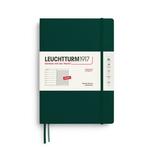 Leuchtturm1917 Weekly Planner & Notebook 2027 - B5 Composition Hardcover - Forest Green