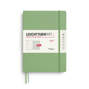 Leuchtturm1917 Weekly Planner & Notebook 2027 - B5 Composition Hardcover - Sage