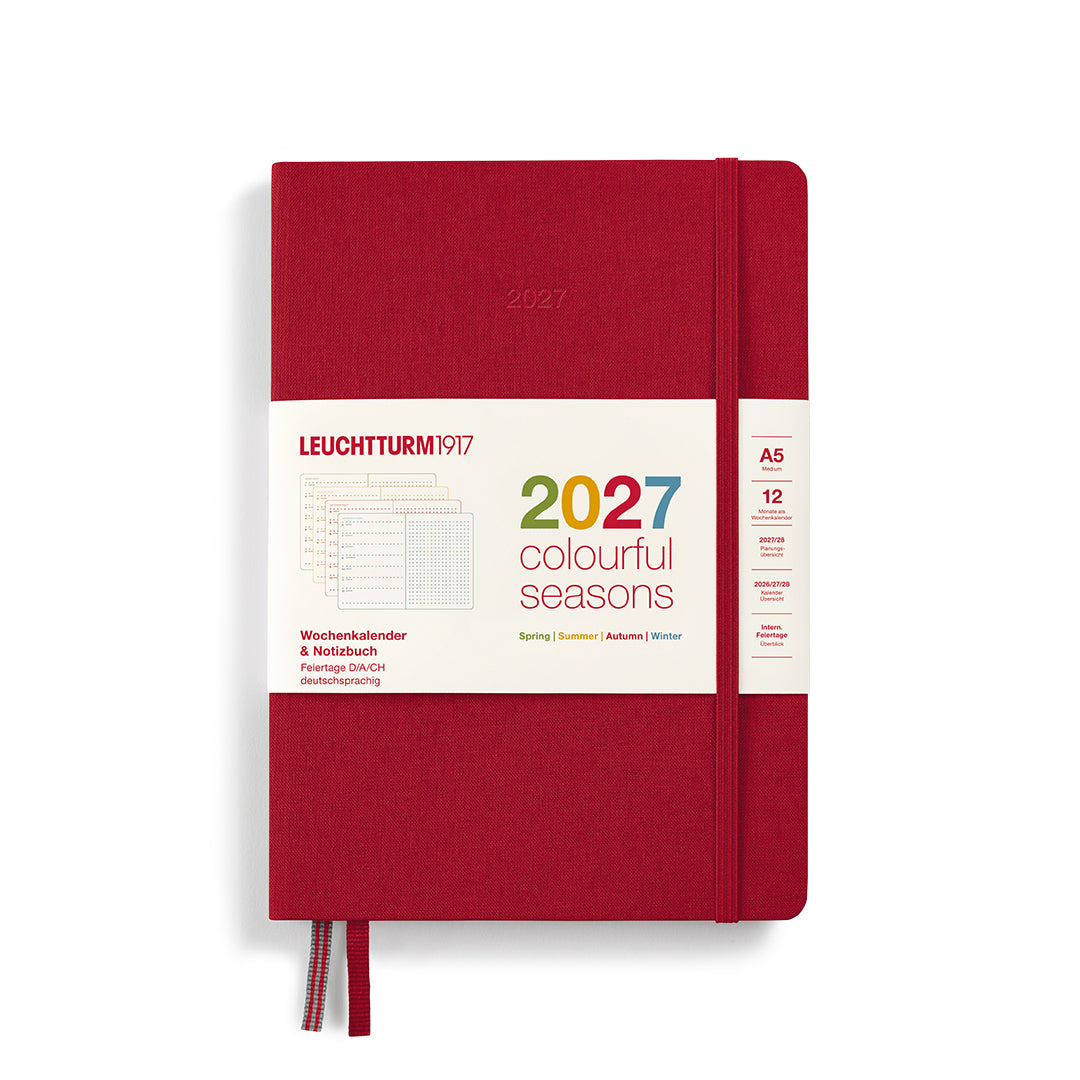 Leuchtturm1917 Weekly Planner & Notebook Colourful Seasons Edition 2027 - A5 Medium, Dotted - Autumn