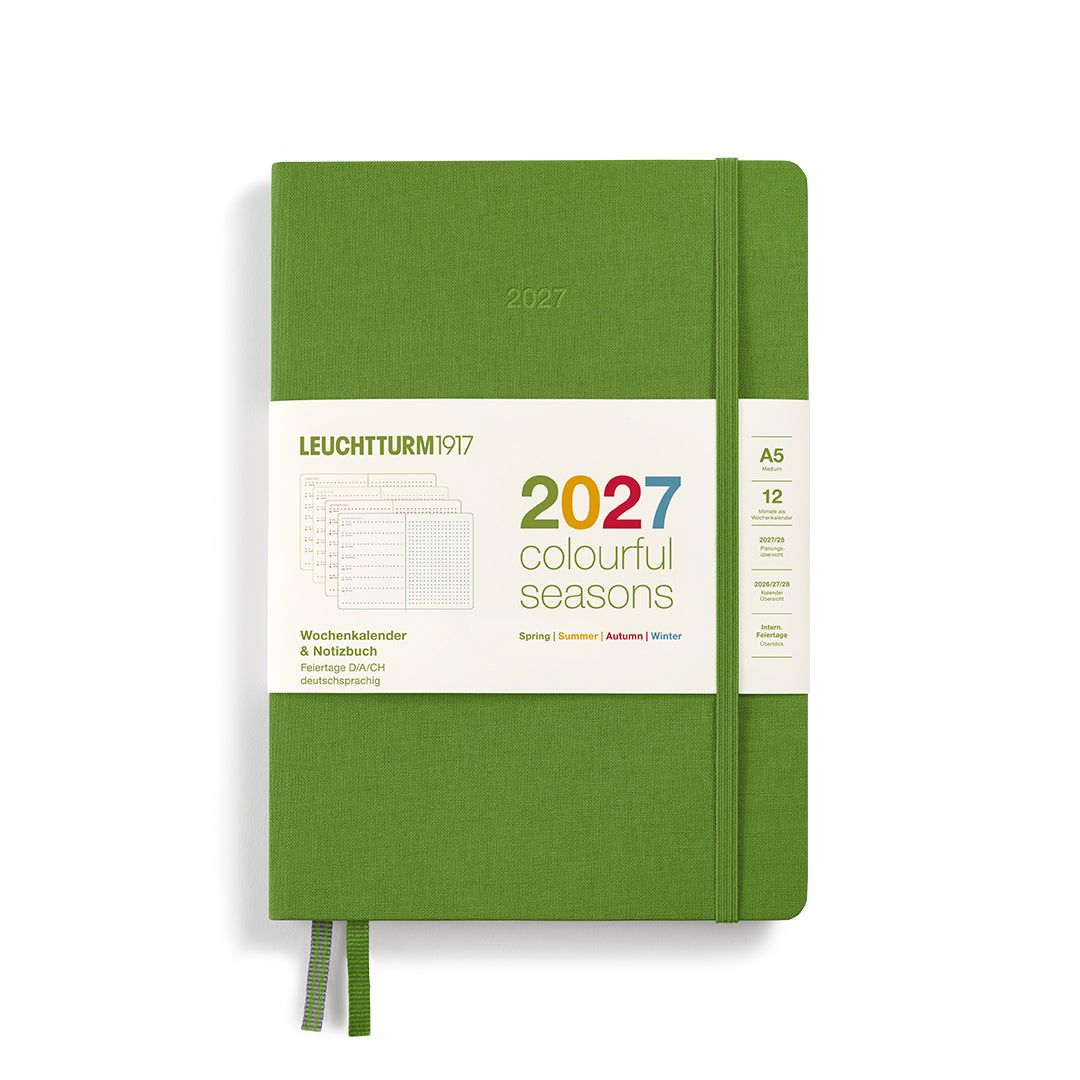 Leuchtturm1917 Weekly Planner & Notebook Colourful Seasons Edition 2027 - A5 Medium, Dotted - Spring