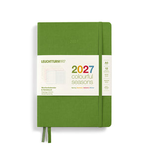 Leuchtturm1917 Weekly Planner & Notebook Colourful Seasons Edition 2027 - A5 Medium, Dotted - Spring