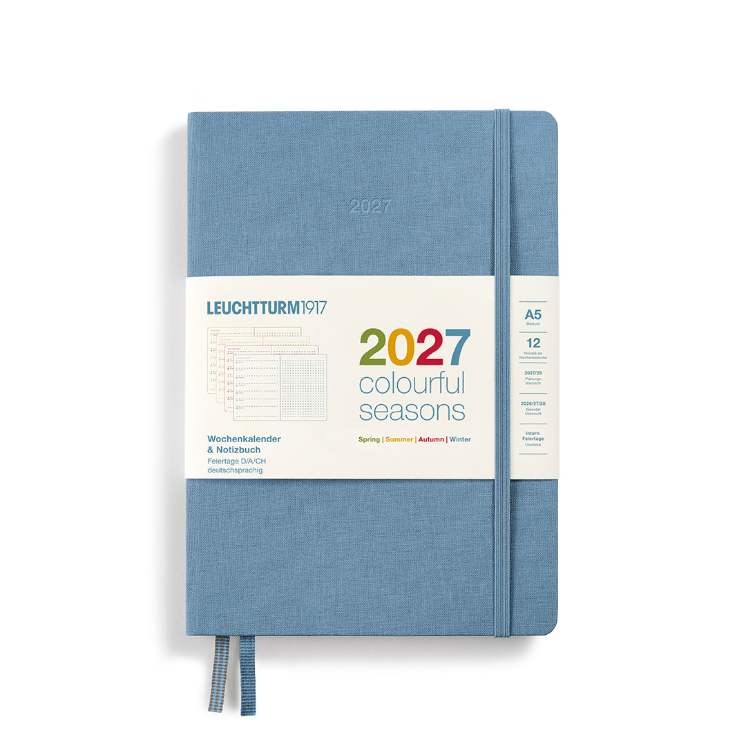 Leuchtturm1917 Weekly Planner & Notebook Colourful Seasons Edition 2027 - A5 Medium, Dotted - Winter