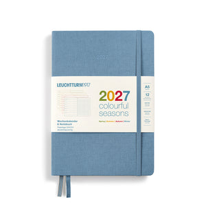 Leuchtturm1917 Weekly Planner & Notebook Colourful Seasons Edition 2027 - A5 Medium, Dotted - Winter