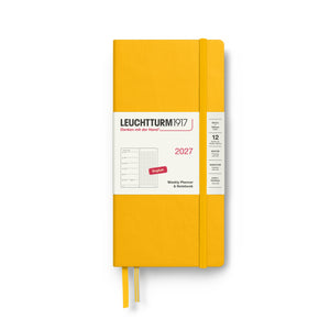 Leuchtturm1917 Weekly Planner & Notebook 2027 - Wallet (B6+ x A6) Hardcover, Dotted - Sunflower