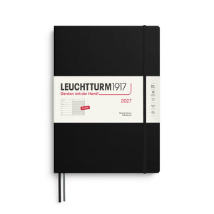 Leuchtturm1917 Weekly Planner & Notebook 2027 - A4+ Master Hardcover - Black
