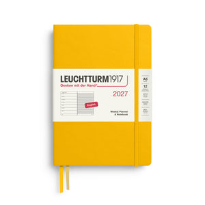 Leuchtturm1917 Weekly Planner & Notebook 2027 - A5 Medium Hardcover - Sunflower