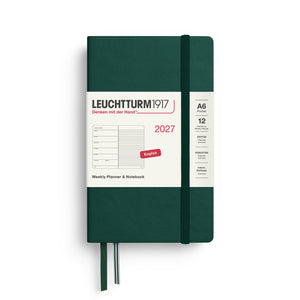 Leuchtturm1917 Weekly Planner & Notebook 2027 - A6 Pocket Hardcover - Forest Green