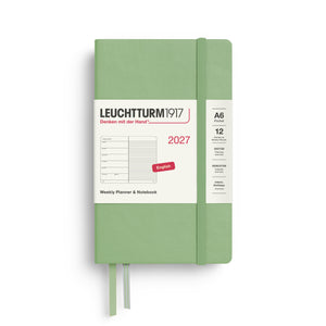 Leuchtturm1917 Weekly Planner & Notebook 2027 - A6 Pocket Hardcover - Sage