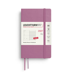 Leuchtturm1917 Weekly Planner & Notebook 2027 - A6 Pocket Softcover - Dusty Rose