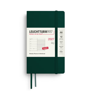 Leuchtturm1917 Weekly Planner & Notebook 2027 - A6 Pocket Softcover - Forest Green