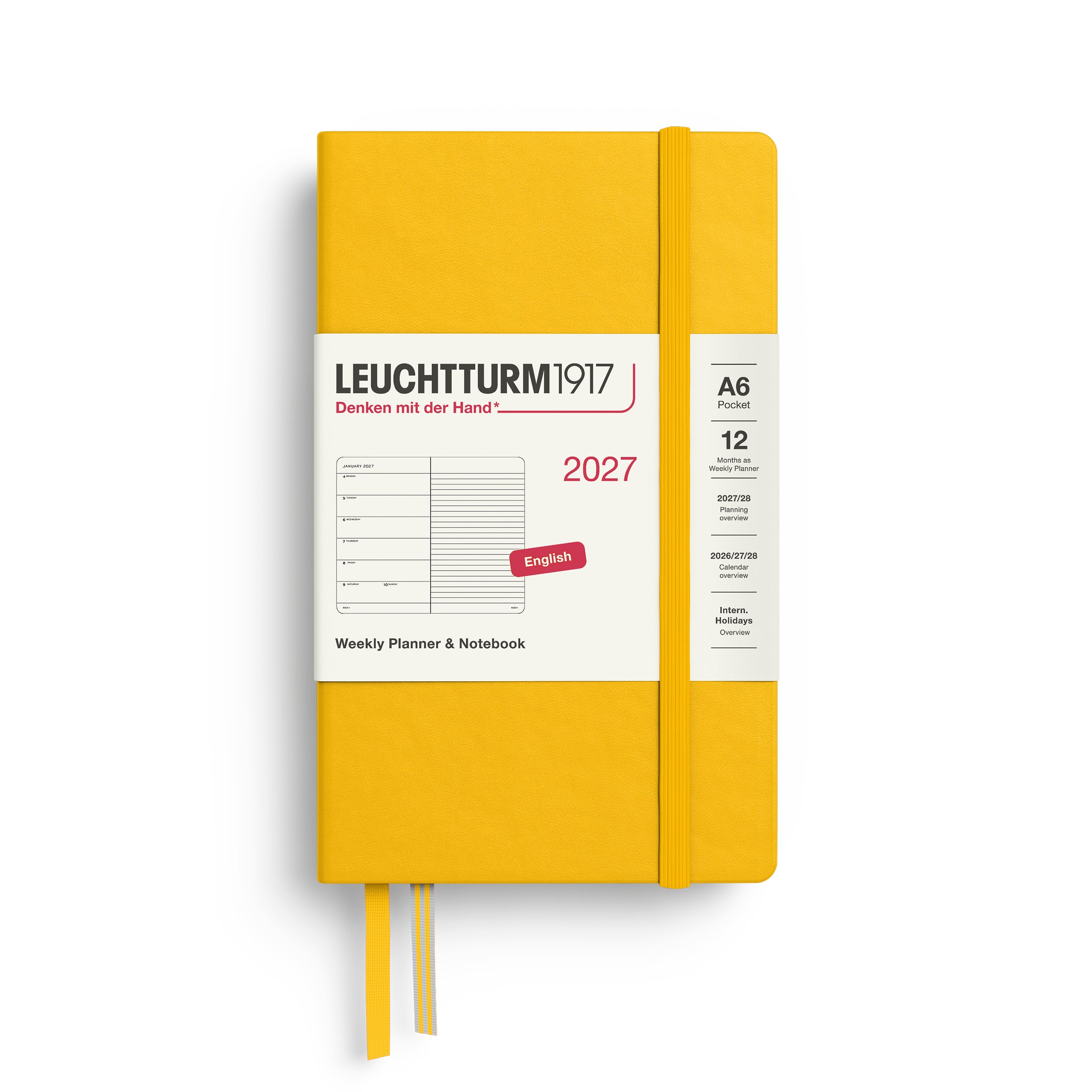 Leuchtturm1917 Weekly Planner & Notebook 2027 - A6 Pocket Hardcover - Sunflower