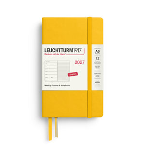 Leuchtturm1917 Weekly Planner & Notebook 2027 - A6 Pocket Hardcover - Sunflower