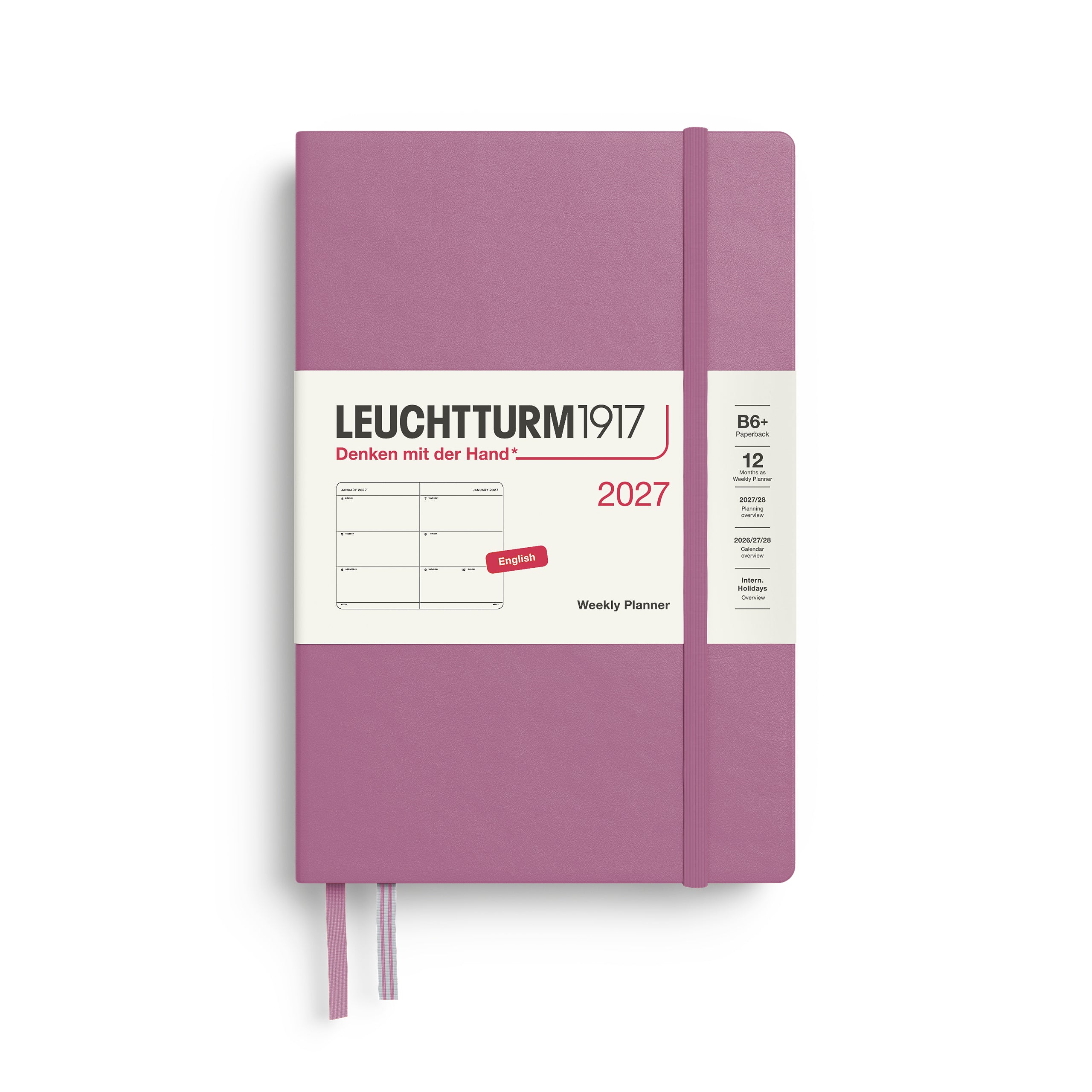 Leuchtturm1917 Weekly Planner 2027 - B6+ Paperback - Dusty Rose