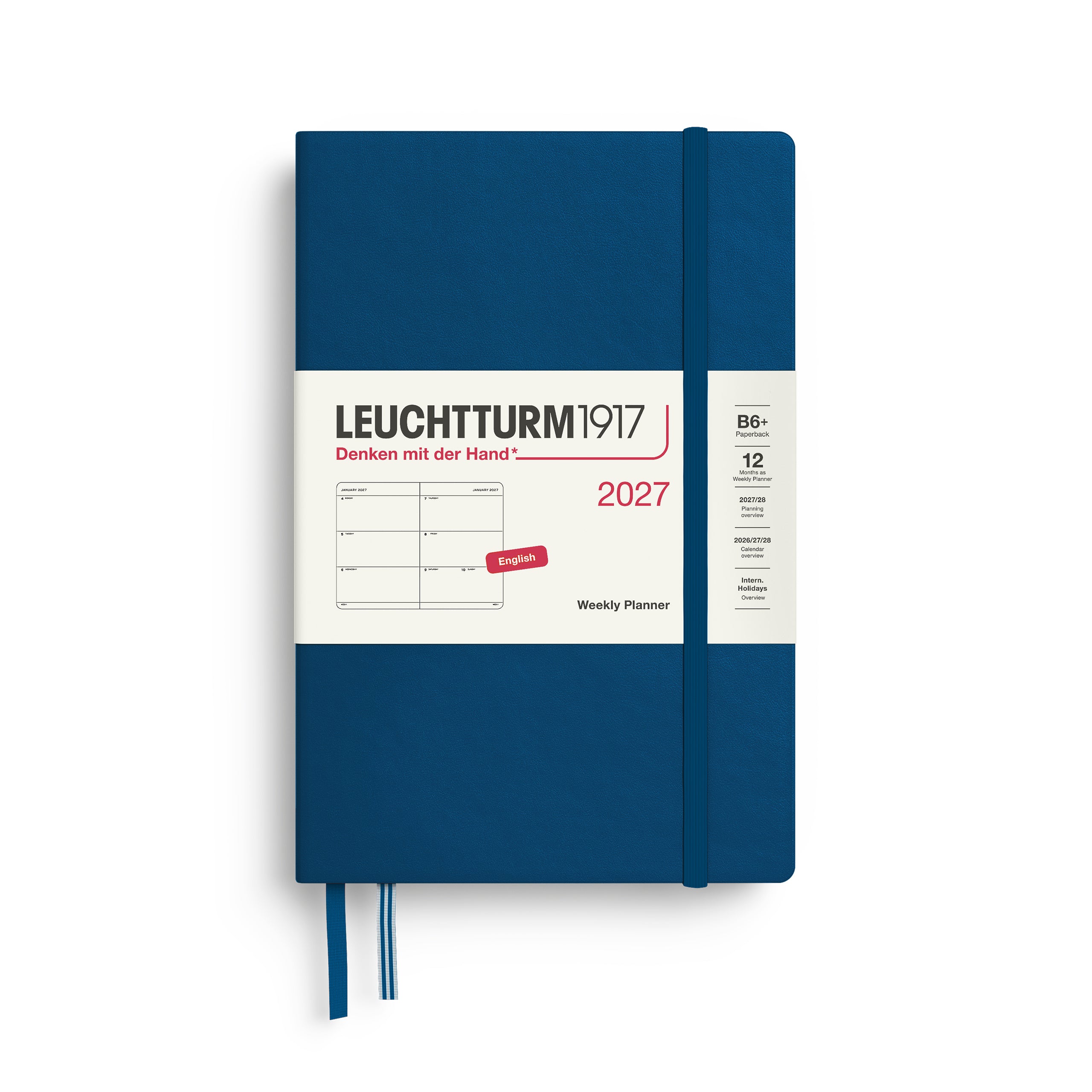 Leuchtturm1917 Weekly Planner 2027 - B6+ Paperback - Indigo