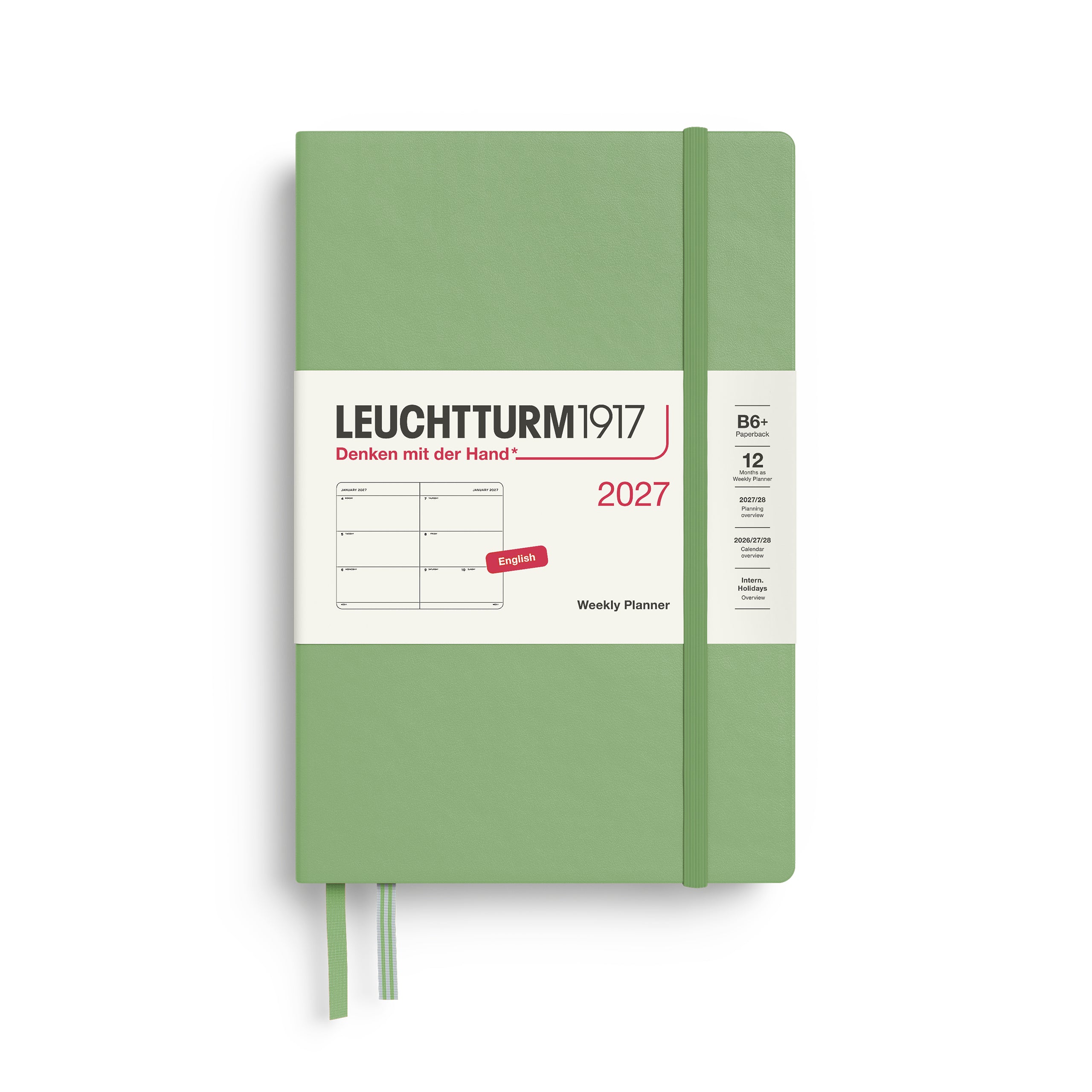 Leuchtturm1917 Weekly Planner 2027 - B6+ Paperback - Sage