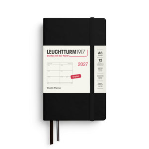 Leuchtturm1917 Weekly Planner 2027 - A6 Pocket Hardcover - Black