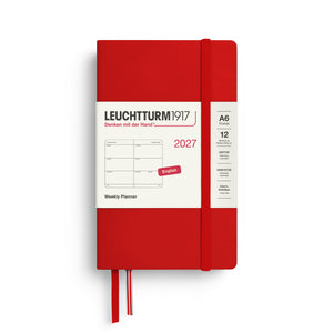 Leuchtturm1917 Weekly Planner 2027 - A6 Pocket Hardcover - Cherry
